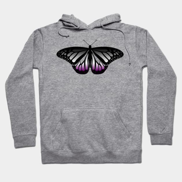 Asexual Pride Butterfly Hoodie by brendalee